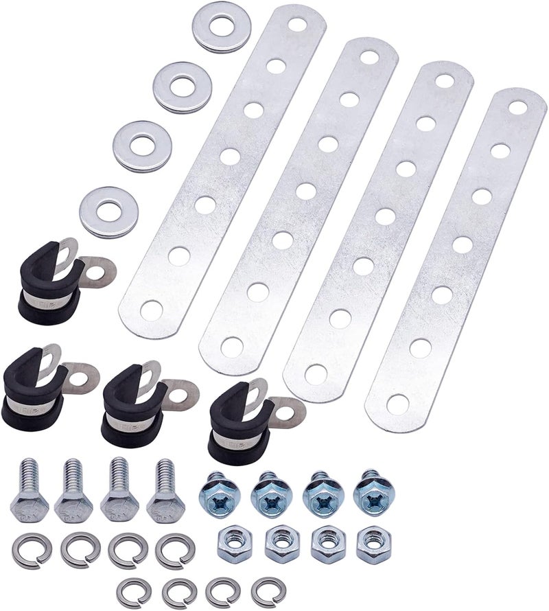 AIB2C 253 Universal Engine Oil Cooler Mounting Bracket Kit, Metal, Silver, Universal Mount - Image 2